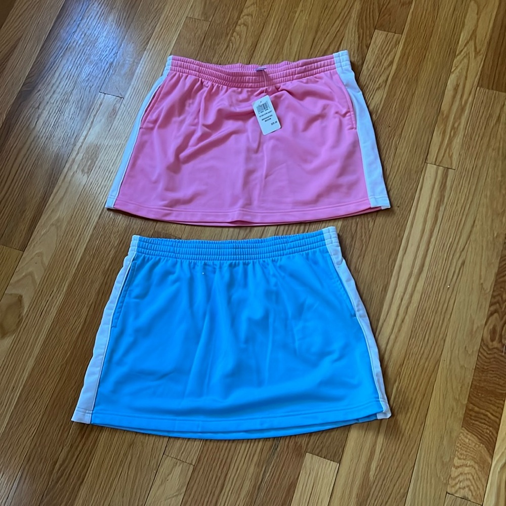 Tennis Golf skirts Side pockets NEW pastel blue pastel pink stripes downside